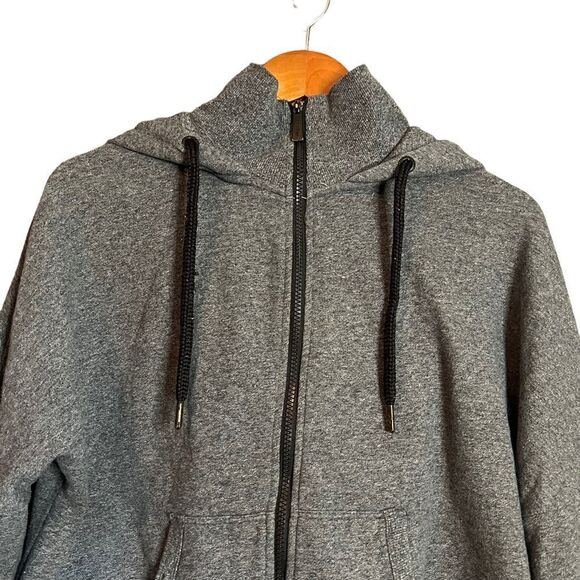 Calvin Klein grey cropped zip up sweater. Size small - Picture 2 of 8